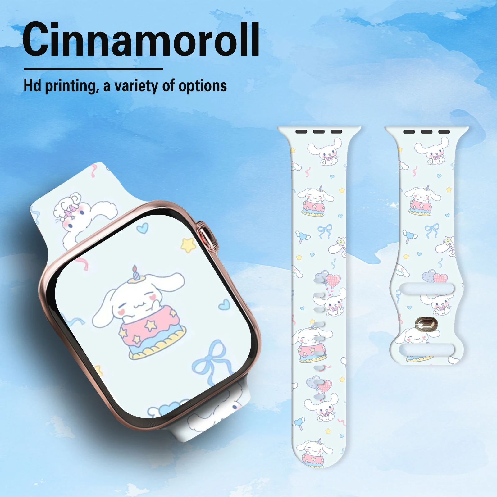 

Sanrio Series 3 Strap for Apple Watch 10 9 8 7 SE Silicone Band Replaceable Bracelet for iWatch 46mm 44mm 42mm 41mm Watchband