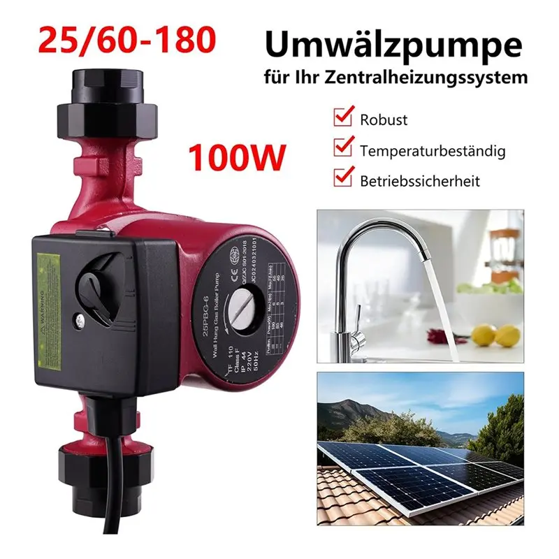 【EFFICIENT 】RS25-6/180 Interface, Hot Water Circulation Pump For Swimming Pools, Pool Heating System