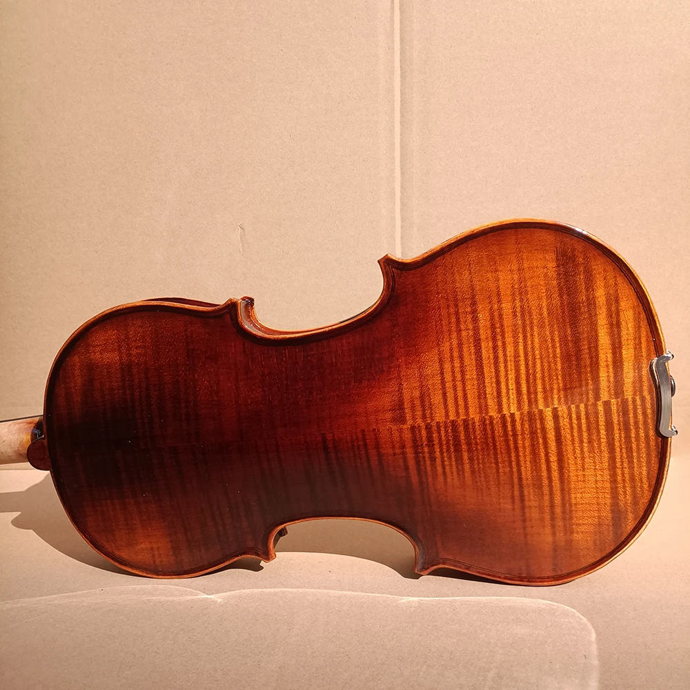 20 years Natural tiger maple Handmade Violin 4/4 Alcohol paint Dark brown Stradivari Violin Professional musical instrument