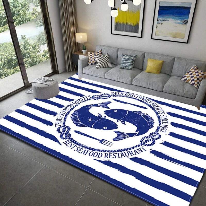 Nautical Rugs for Kids, Bedroom, Kitchen, Living Room & Bathroom - Stylish Home Decor Floor Mats