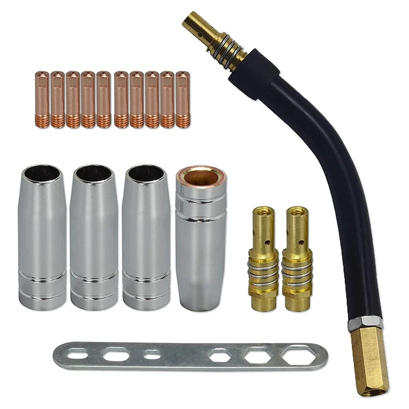 MB15 15AK Contact Tip 0.8Mm M6 & Tips Holder Difuser & Shield Cup & Torch Neck For MB15 15AK MIG Welding Torch 18Pk-75 Store