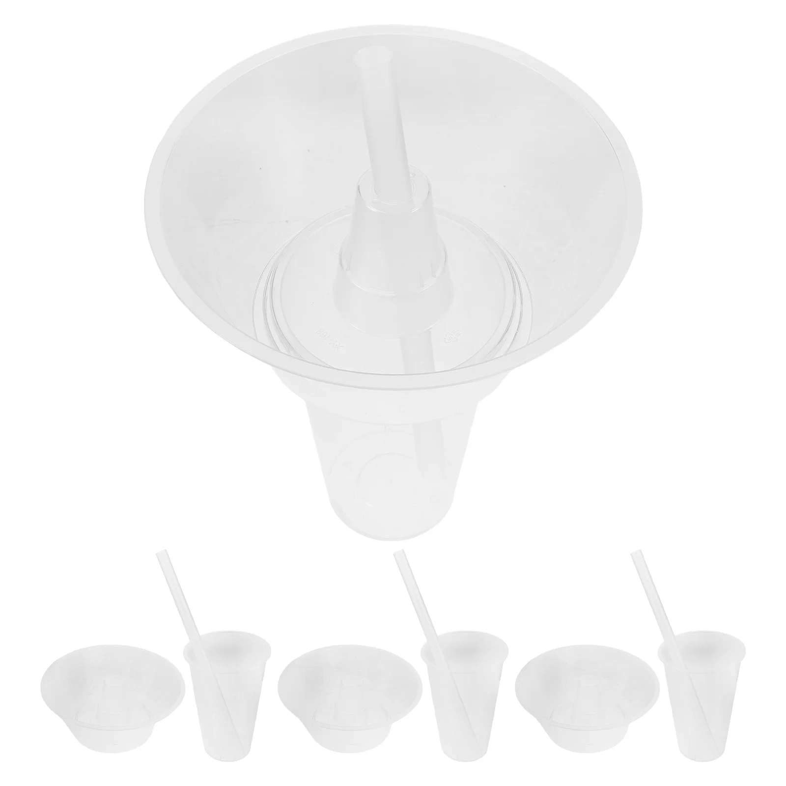 

4Sets Reusable Tumblers with Snack Holder Thick Plastic Clear Snack Bowls Portable Hot Pot Cup for Cold Drinks and Snacks