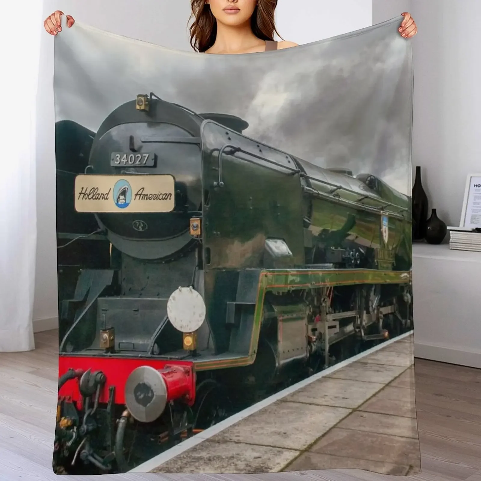 

The Boat Train - 34027 Taw Valley Throw Blanket Luxury Brand Sleeping Bag Flannel Fabric Blankets