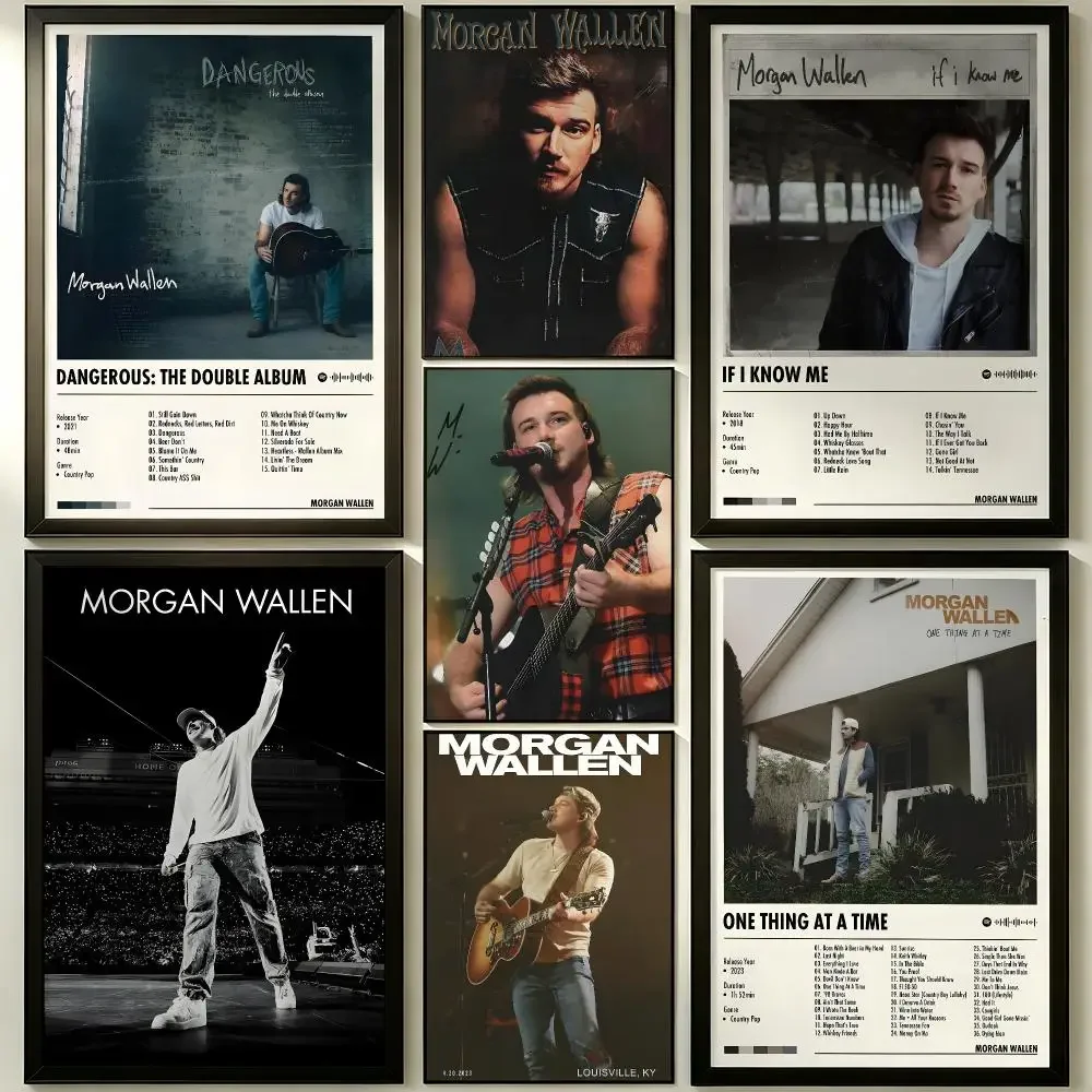 Morgan Wallen Trendy Country Music Star Self-Adhesive Poster Peel and Stick Waterproof Removable HD Print for Bedroom Dorm Room