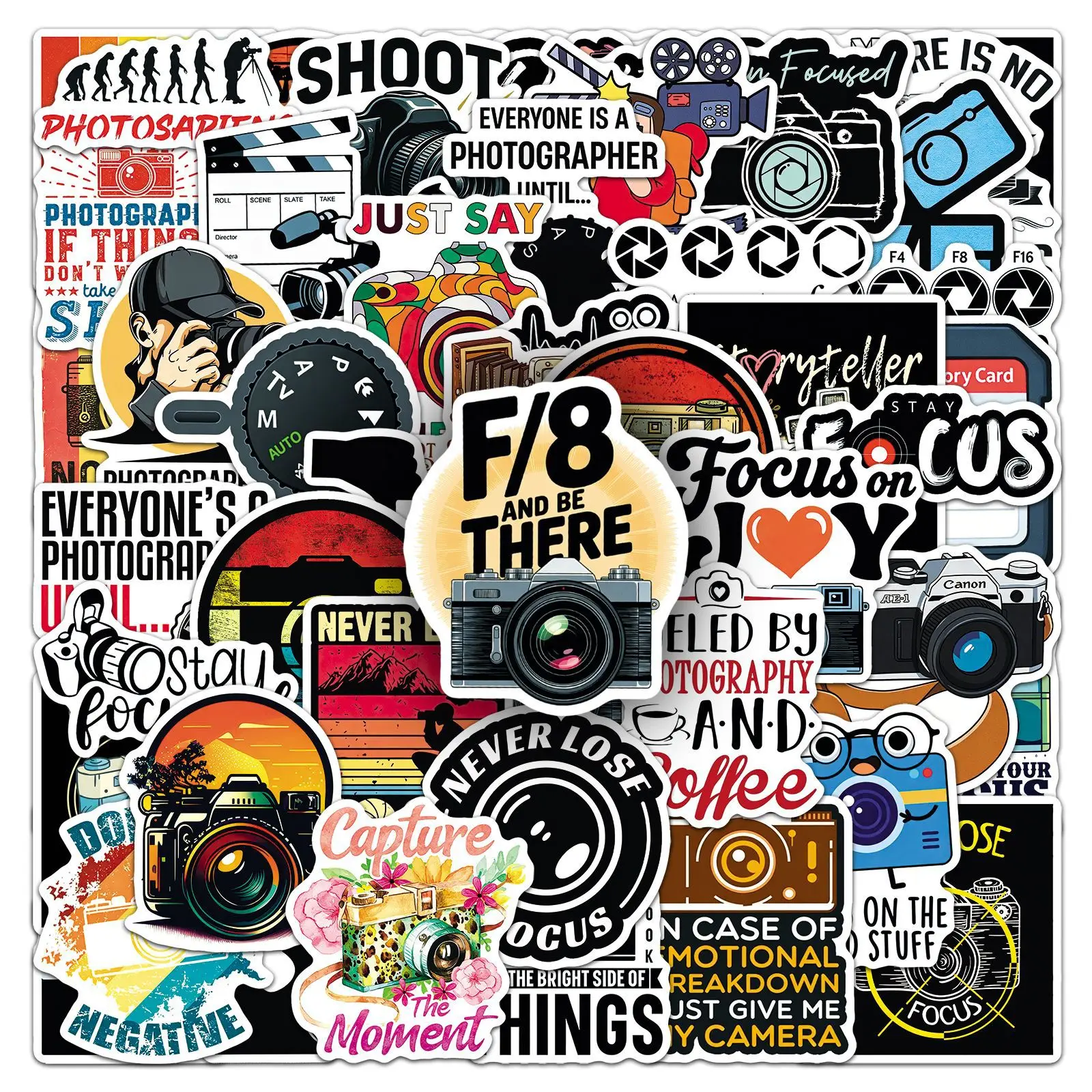 10/50PCS Cameraman Element Cartoon Stickers Photography Graffiti Decoration DIY Notebook Suitcase Phone Guitar Toys Decals