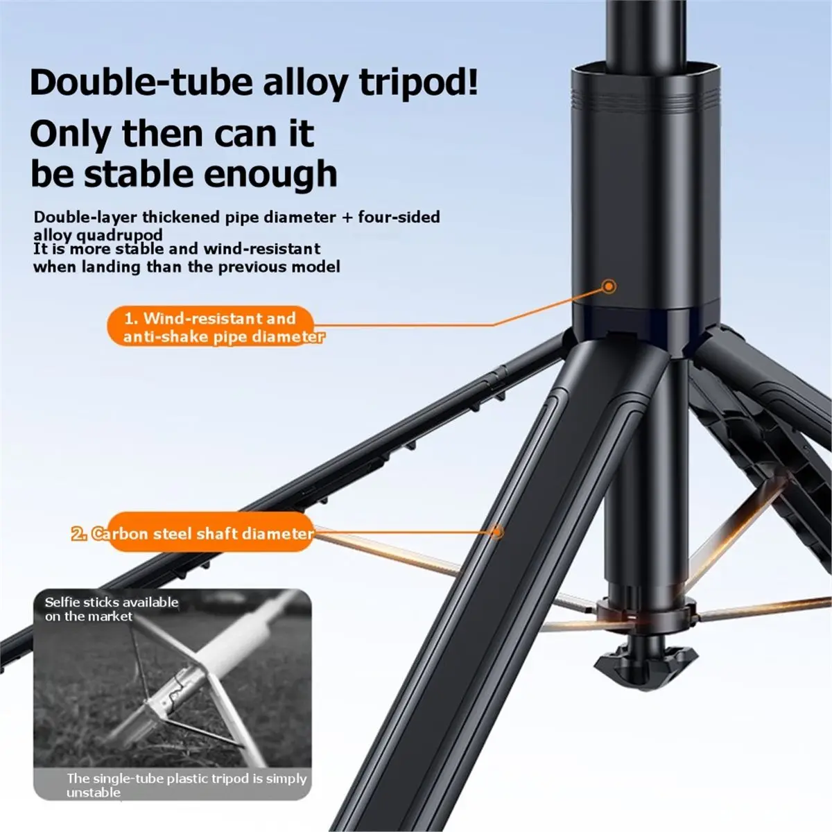 L73A NEW 1.75M Auto Open Selfie Stick Tripod with 360°Selfie Stick Auto Open Mechanism Selfie Stick Tripod for Travel Phone B