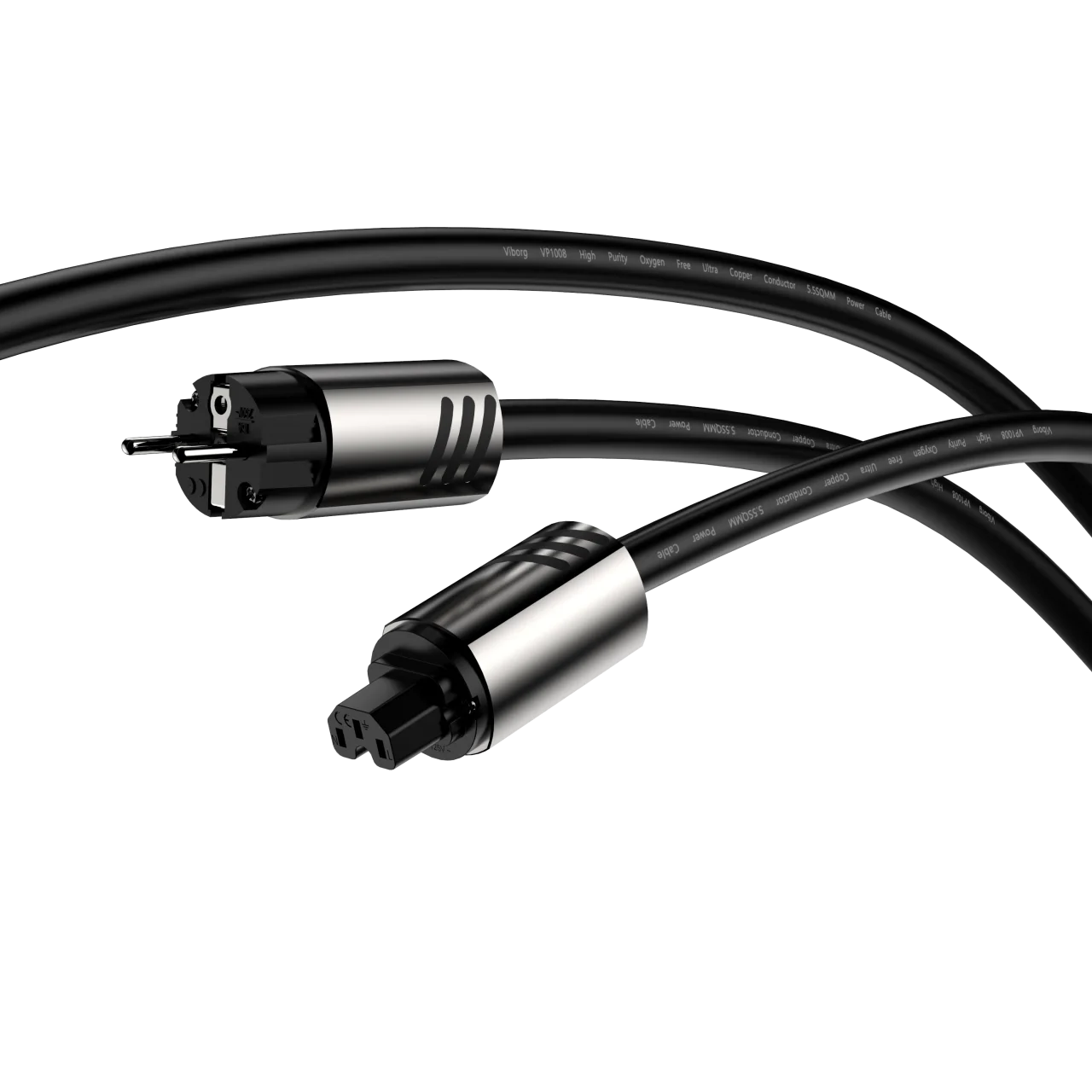 Viborg VP1008 Schuko Power Cable 5.5SQMM Oxygen-Free Ultra Copper Conductor EU Power Cable
