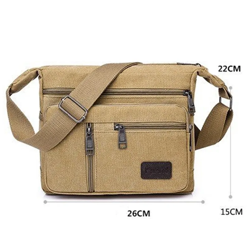 Bolso de hombro de lona para hombre, bandolera informal de viaje, de lujo, a la moda, de alta calidad