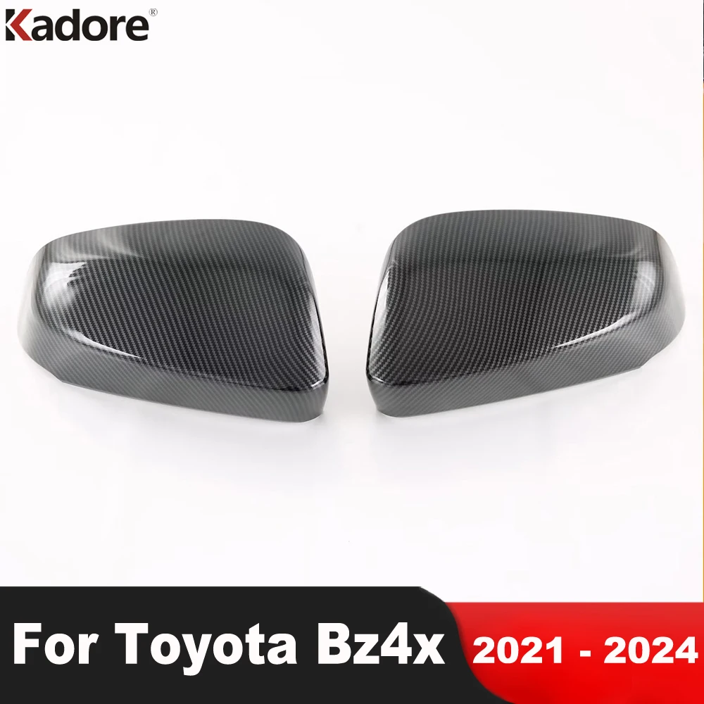 For Toyota Bz4x 2021 2022 2023 2024 Carbon Fiber Rearview Mirror Cover Trim Side Wing Mirrors Cap Frame Overlay Accessories