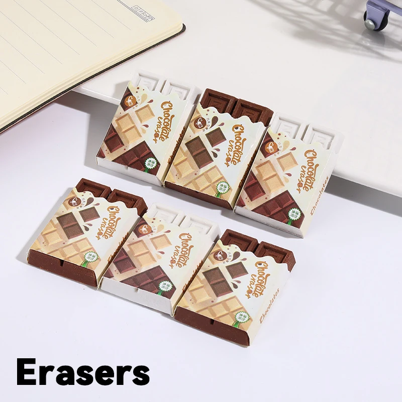 2025年新作 チョコレートデザイン消しゴム 漫画 学生 絵画 筆記用鉛筆消しゴム 文房具 ギフト 学校 オフィス用品 1個