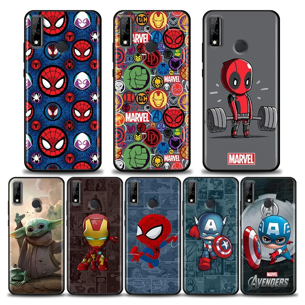 Marvel Case For Huawei Y7 Y9 2019 Y6p Y8s Y8P Y9s Y7a Funda Mate 10 20 Lite 40 30 Pro Case Soft Cover Cartoon Spiderman Deadpool