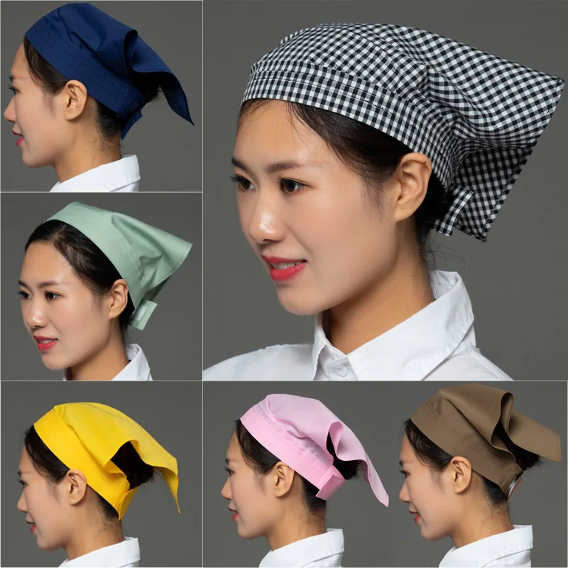 Unisex Japanese Chef Hat Kitchen Triangle Headscarf Women Work Hat Kitchen Restaurant Cafe Waiter Caps Food Service Uniform Cap