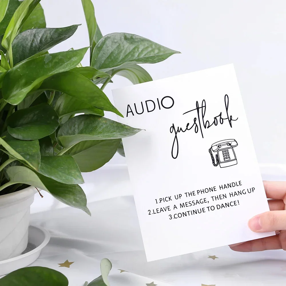 Audio Guestbook Pick Up The Phone Leave A Message For The Newlyweds Clear Glass Look Acrylic Wedding Sign Guest Book