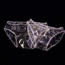 Adult Transparent TPU Plastic Film Middle Waist Sexy Briefs Waterproof and Physiological Side Leakage Proof Briefs Abdll