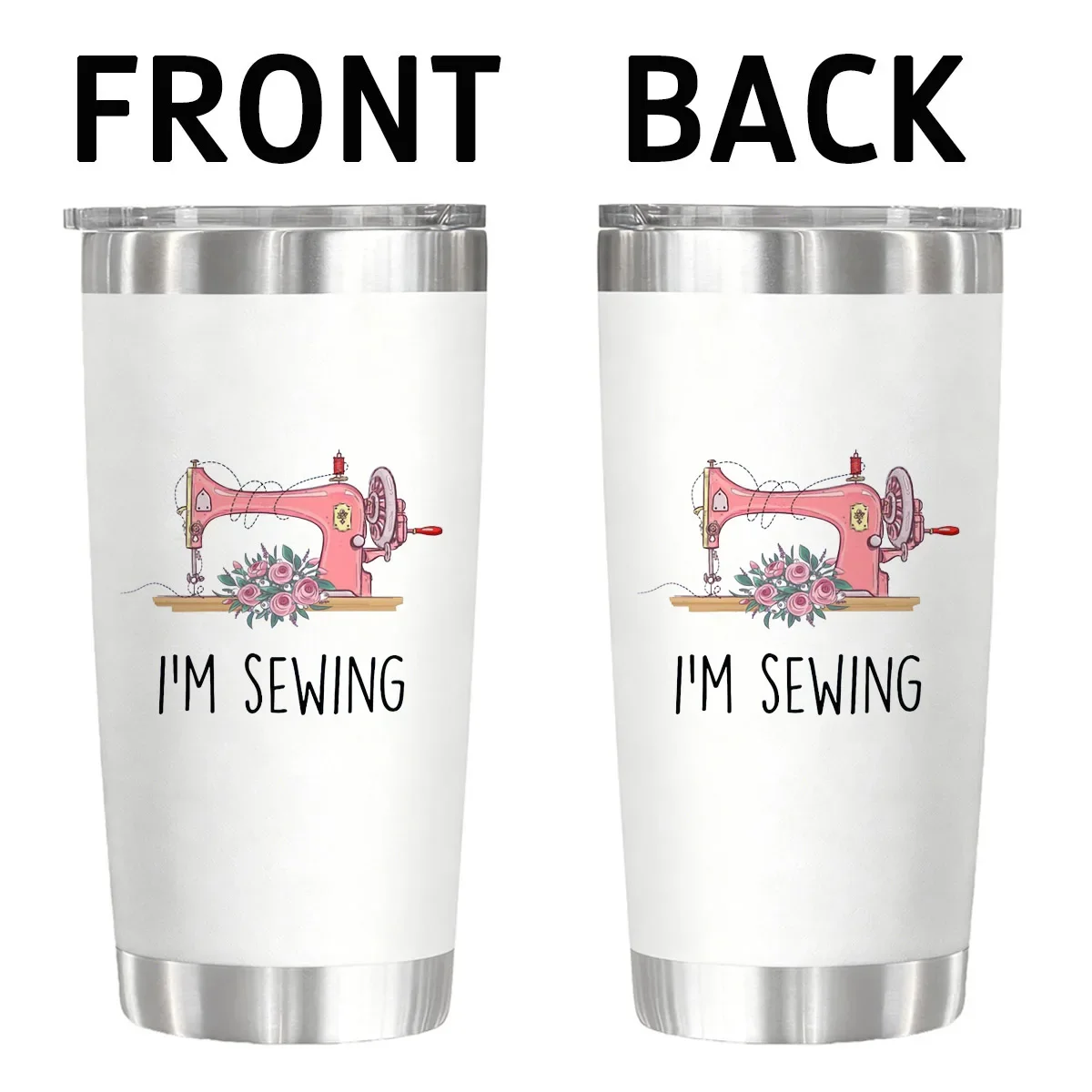 I'm Sewing Vintage Sewing Machine 20 oz Vacuum Insulated Tumbler Water Glass for Christmas Birthday