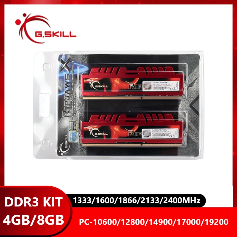 

G.SKILL Ripjaws X DDR3 4GB 8GB KIT 1333MHz 1600MHz 1866MHz 2133MHz 2400MHz DIMM Desktop Memory Module Dual Channel ddr3 Ram