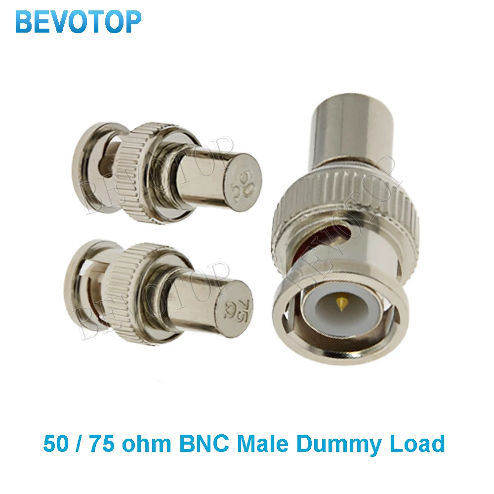 10Pcs 1W BNC Male Plug Termination Dummy Load 50Ohm/75Ohm RF Connector 50/75 Ohm Terminator for CCTV