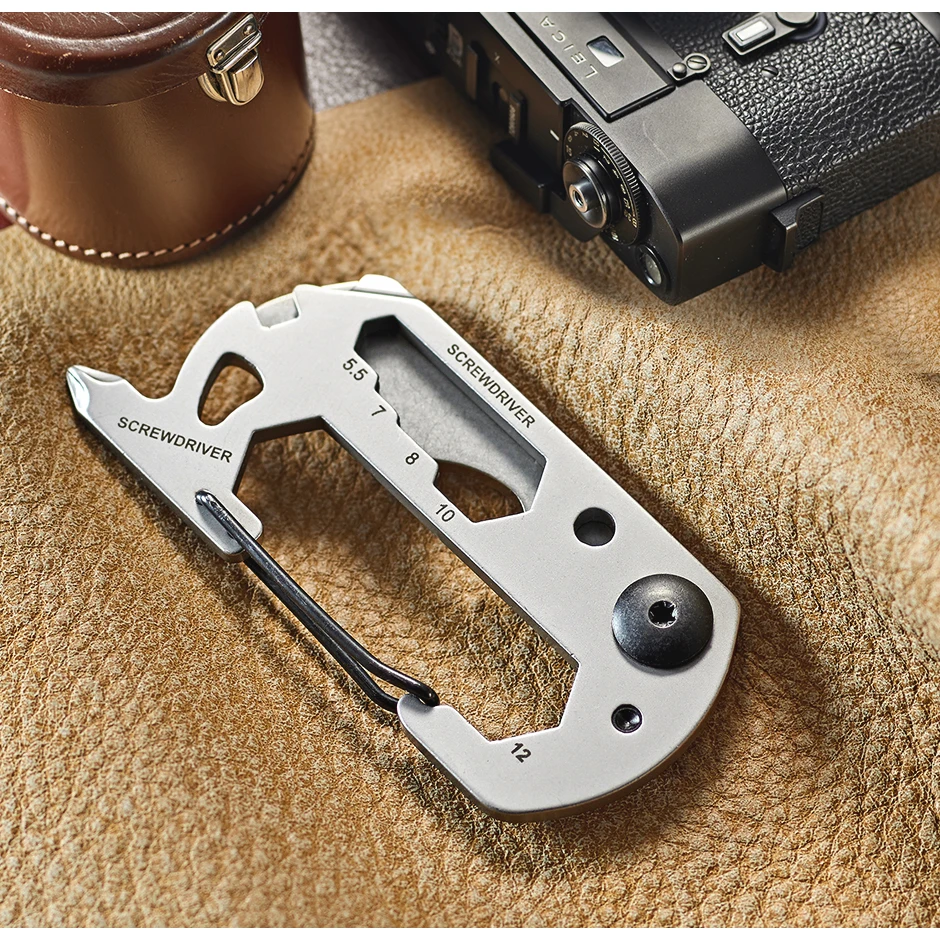 SWISS TECH 13-in-1 tragbare Mini-Multifunktionswerkzeuge, kleine Tasche, EDC-Werkzeug, Multitool-Set, Karabinerhaken, Wandern, Camping-Gadgets – Detail 9