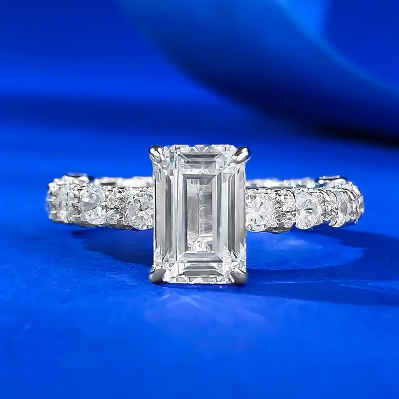 

Apaison 6*9 mm High Carbon Diamond Woman Ring 925 Sterling Silver Prom Jewelry Gift