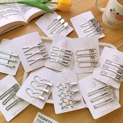 3Pcs/Set Silver Y2k Silver Star Hair Clip Hair Clip Cool Punk Barrettes Waterdrops Metal Hairpins Duckbill Clamp Metal