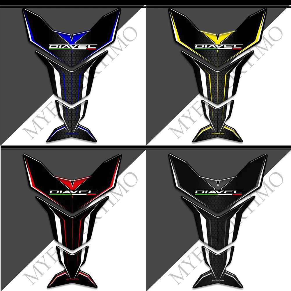 

Motorcycle For Ducati Diavel Fuel Oil Knee Tank Protector Pad Sticker Fish bone stickers Kit Emblem 1260