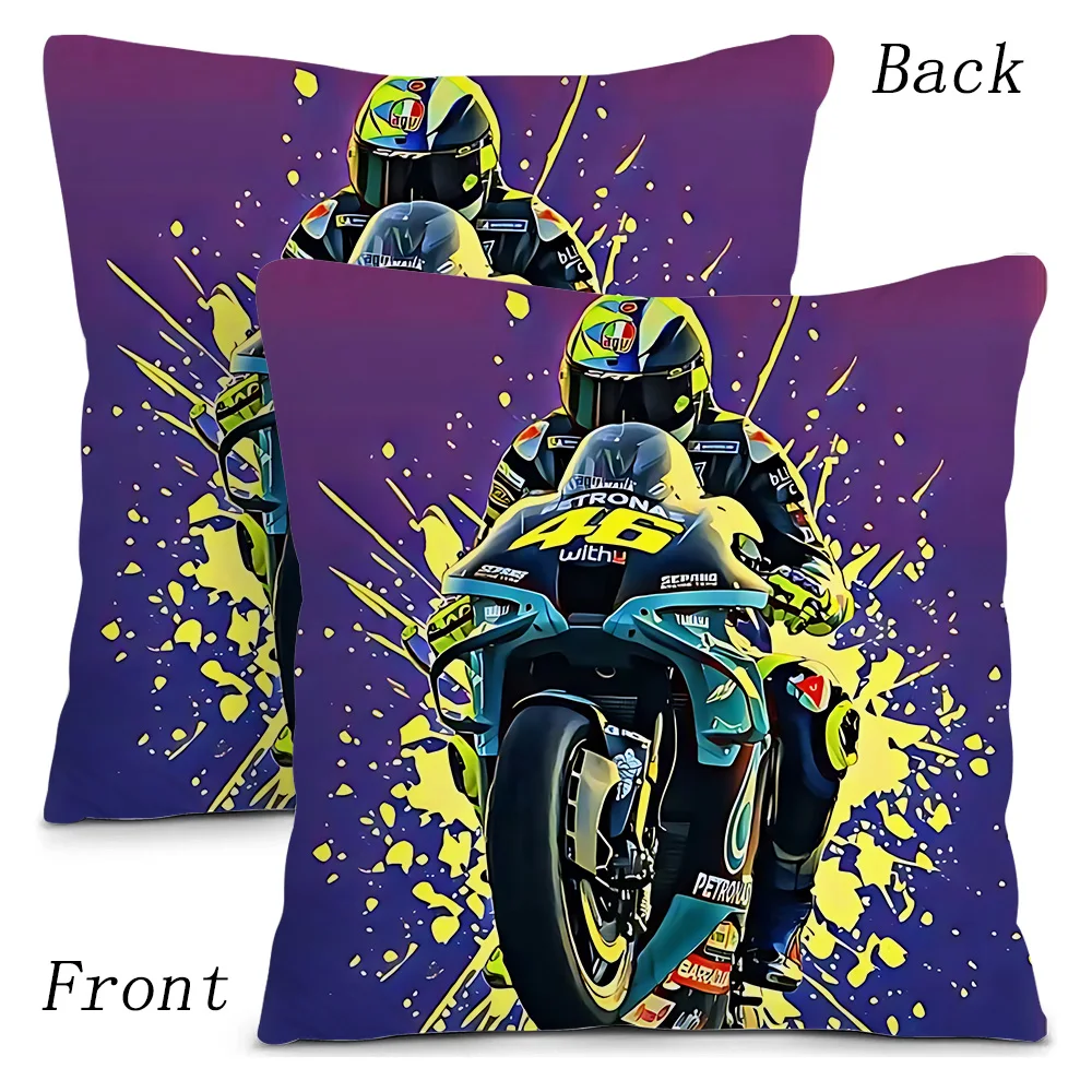 V-Valentino R-Rossi Pillow Covers Cartoon Sofa Decorative Home Double-sided Printing Short Plush Cute Cushion Cover