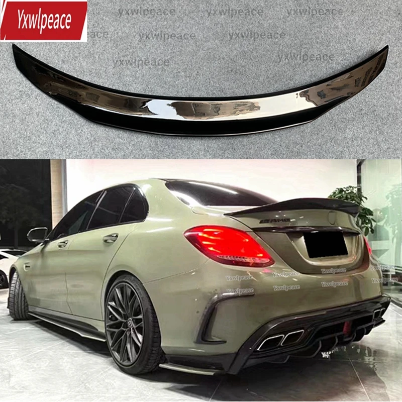 

4-Doors Sedan PSM Style Rear Trunk Lip Spoiler For Mercedes Benz W205 AMG Line 2015-2019 ABS Glossy Black Car Rear Wing