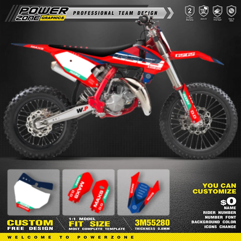 

PowerZone Custom Team Graphics Backgrounds Decals For 3M Stickers Kit For GASGAS 85 MC 2021 2022 85cc Number 06