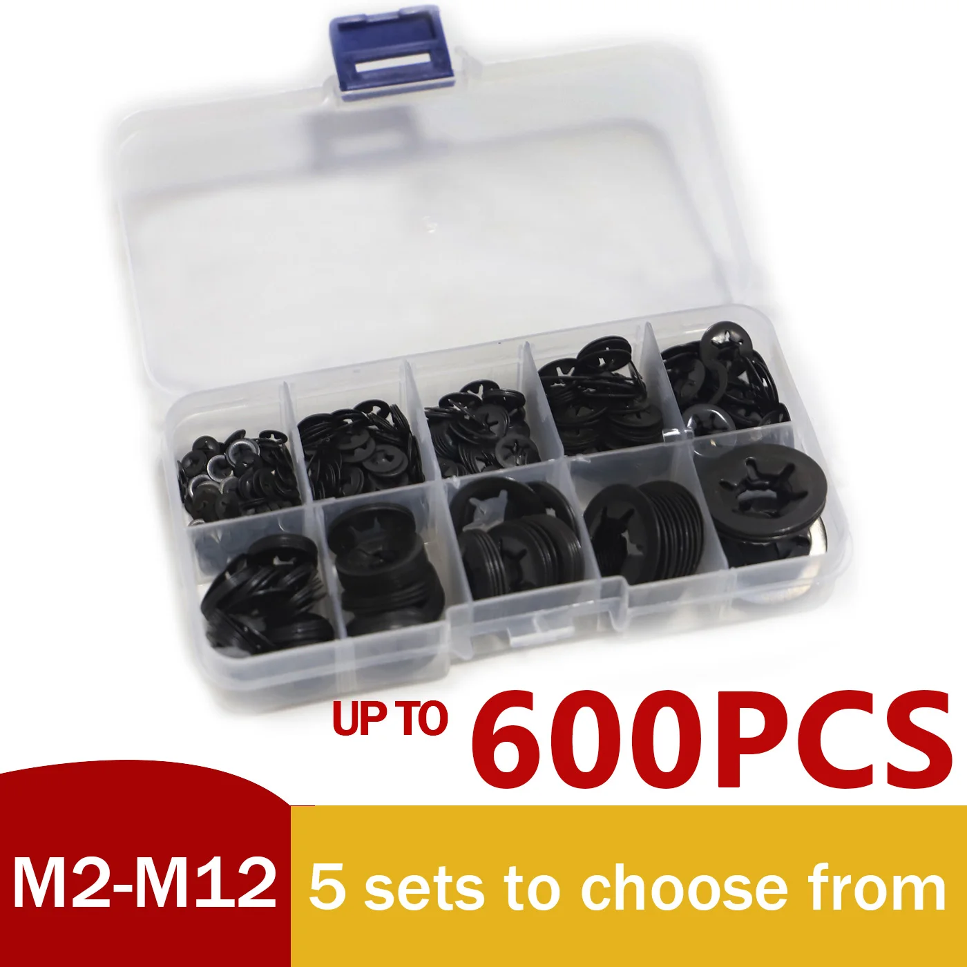 M2 M2.5 M3 M4 M5 M6 M8 M10 M12 Push-on Locking Washers Star Nut Metal Quick Speed Star Nut Locking Fastener Assorted Kit Box