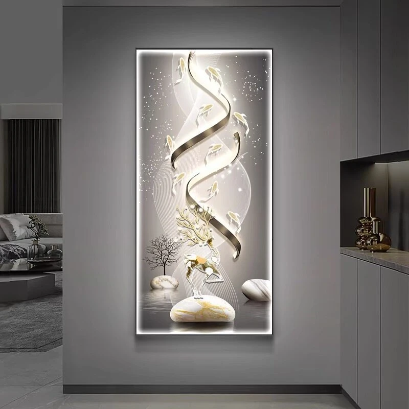 entrance simple decorative paintings Modern high-end corridors hang paintings with lights art plakaty na scianę room decoration
