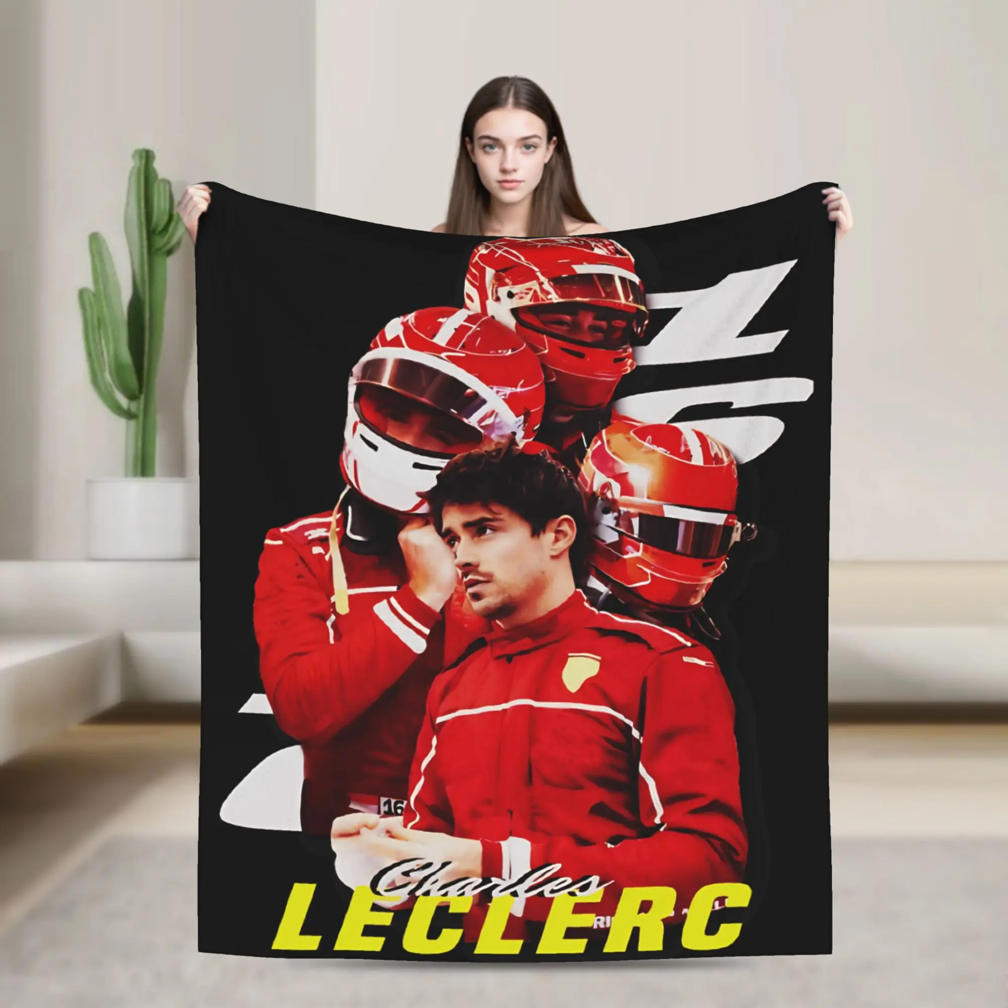 Warm Soft BlanketStudents Camping Charles Leclerc Throw Blanket  Flannel Bedspread For Couch Chair Print Sofa Bed Cover