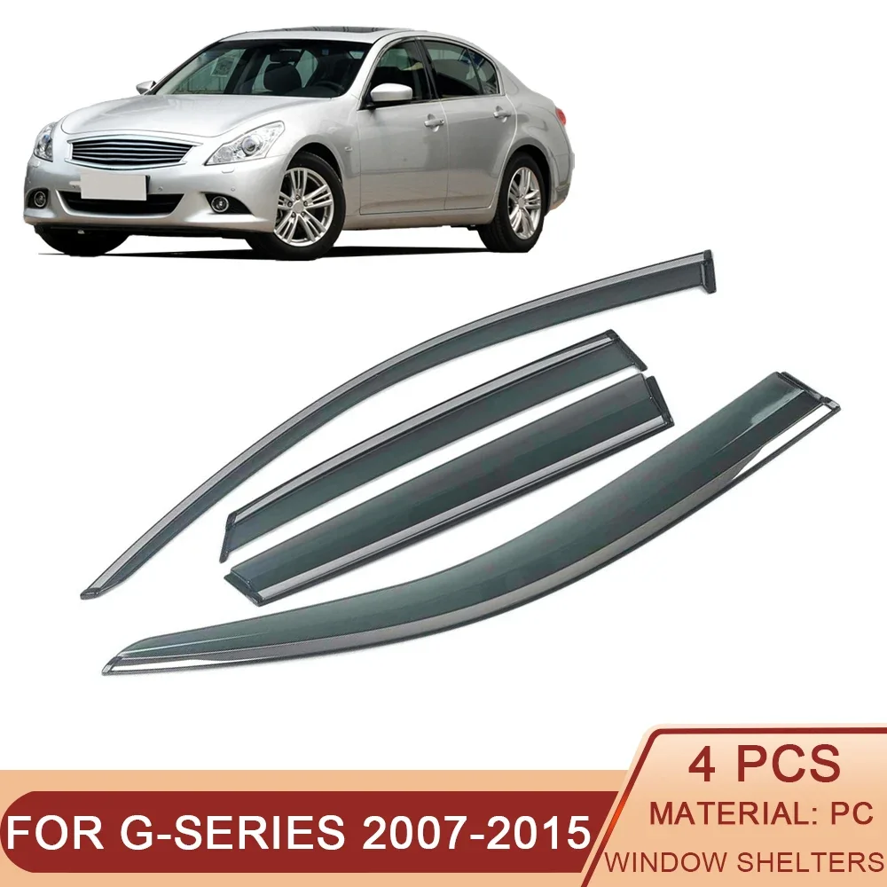 

For Infiniti G-series G25 G35 G37 Q40 V36 2007-2015 Car Window Sun Rain Shade Visors Shield Shelter Deflector Cover Trim Frame