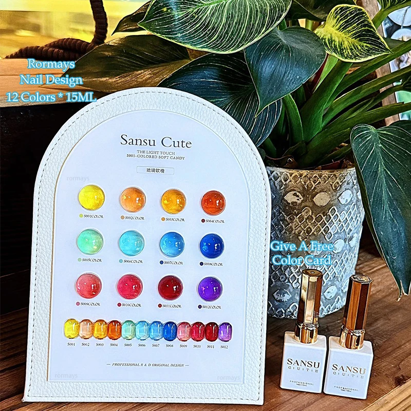 Rormays 12PCS Ice Permeation Soft Candy Gel Polish Semi Permanent UV Soaking High Pigment Nail Varnish Salon Manicure Supplies