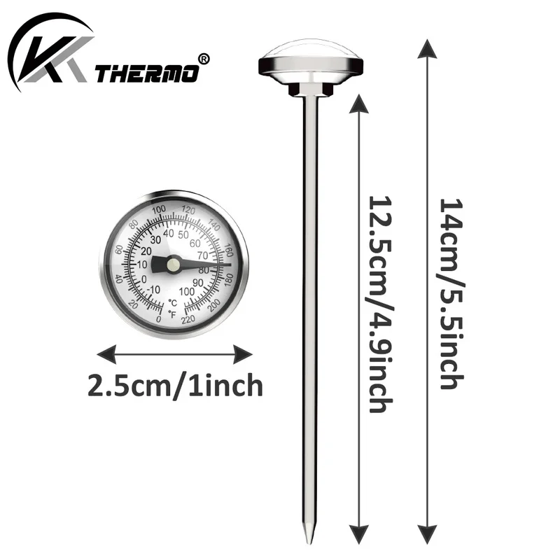 2/6pcs Pocket Thermometer with Pen Cover, Food Water Coffee Cooking Temperature Gauge, Air Outlet Detection