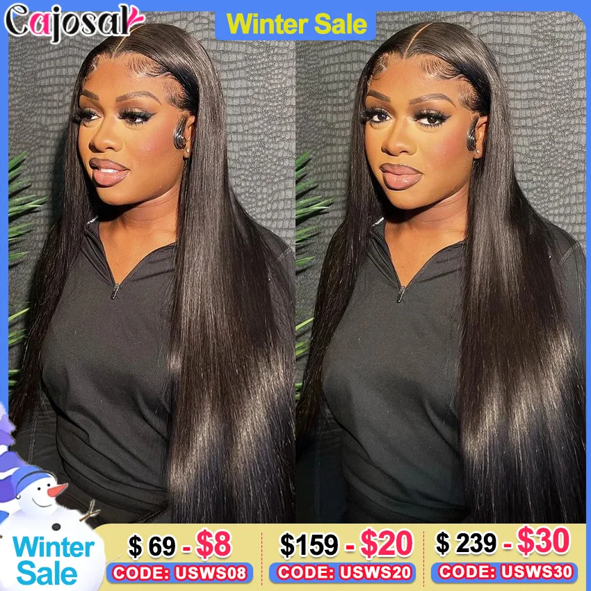 High Quality Full Lace Human Hair Wig Bone Straight HD Transparent Lace Wigs for Black Women Brazilian 100% Remy Hair Preplucked