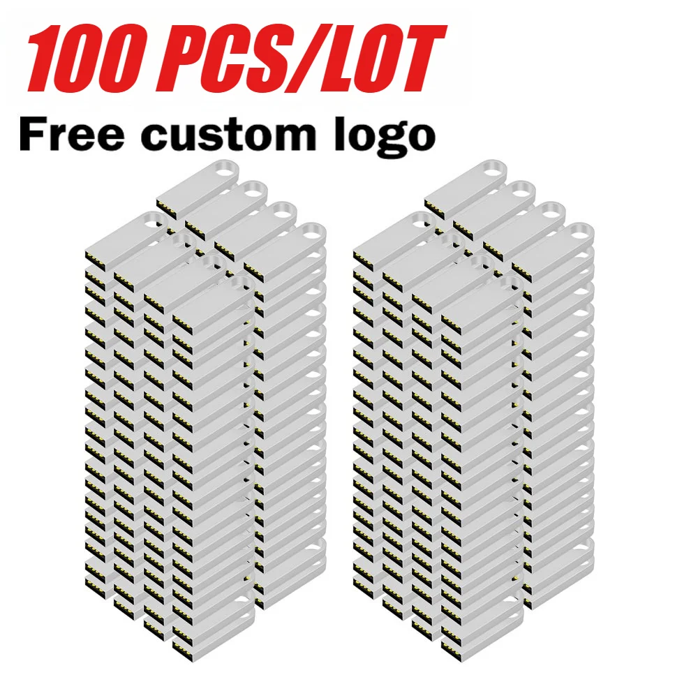 100PCS Metal SE9 USB 2.0 Flash Drive Pen Drive 4GB 8GB 16GB 32GB Free Customized Logo Memory Stick Pendrive 64GB 128mb