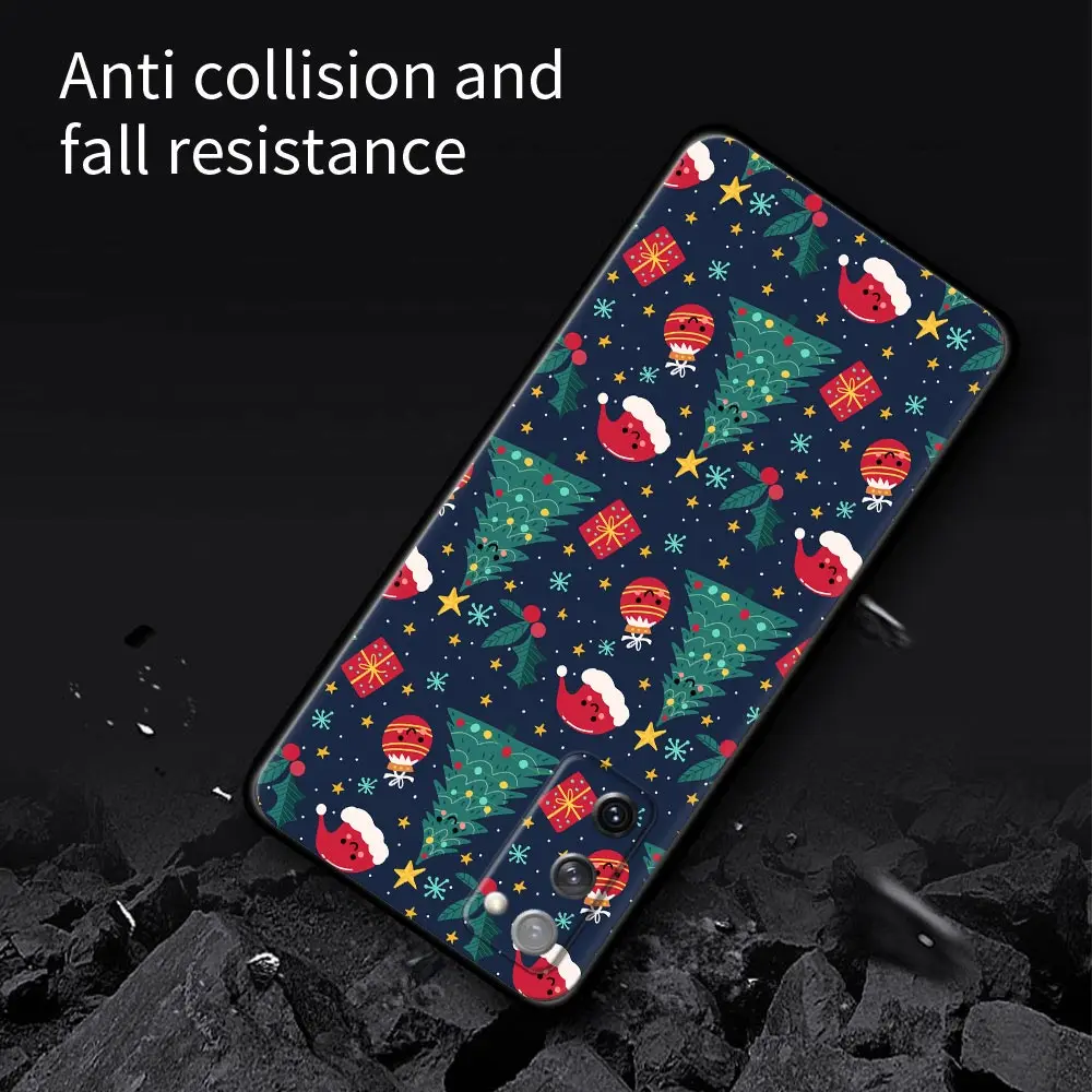 S24Ultra untuk Samsung Galaxy S21 S20 FE S22 Ultra 10 S23 S24 Plus casing ponsel penutup Funda hadiah Natal Santa Claus manusia salju