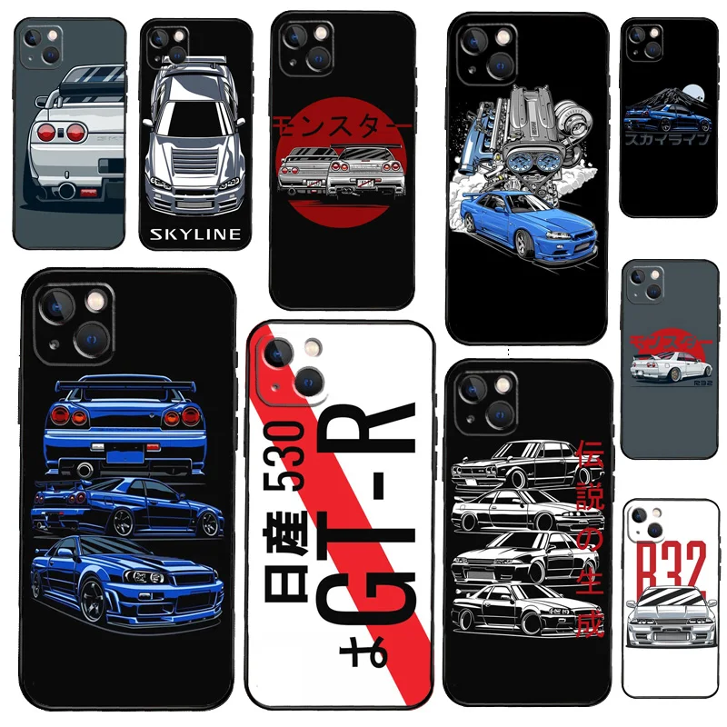 Skyline GTR R32 Case For iPhone 11 12 13 14 15 16 Pro Max Mini X XR XS MAX Plus Phone Back Cover