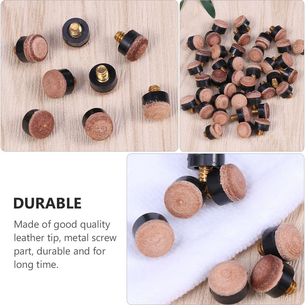 

30 Pcs Billiard Supplies Cue Sticks Screw Tip Tips Replacement Accessories for Pool on