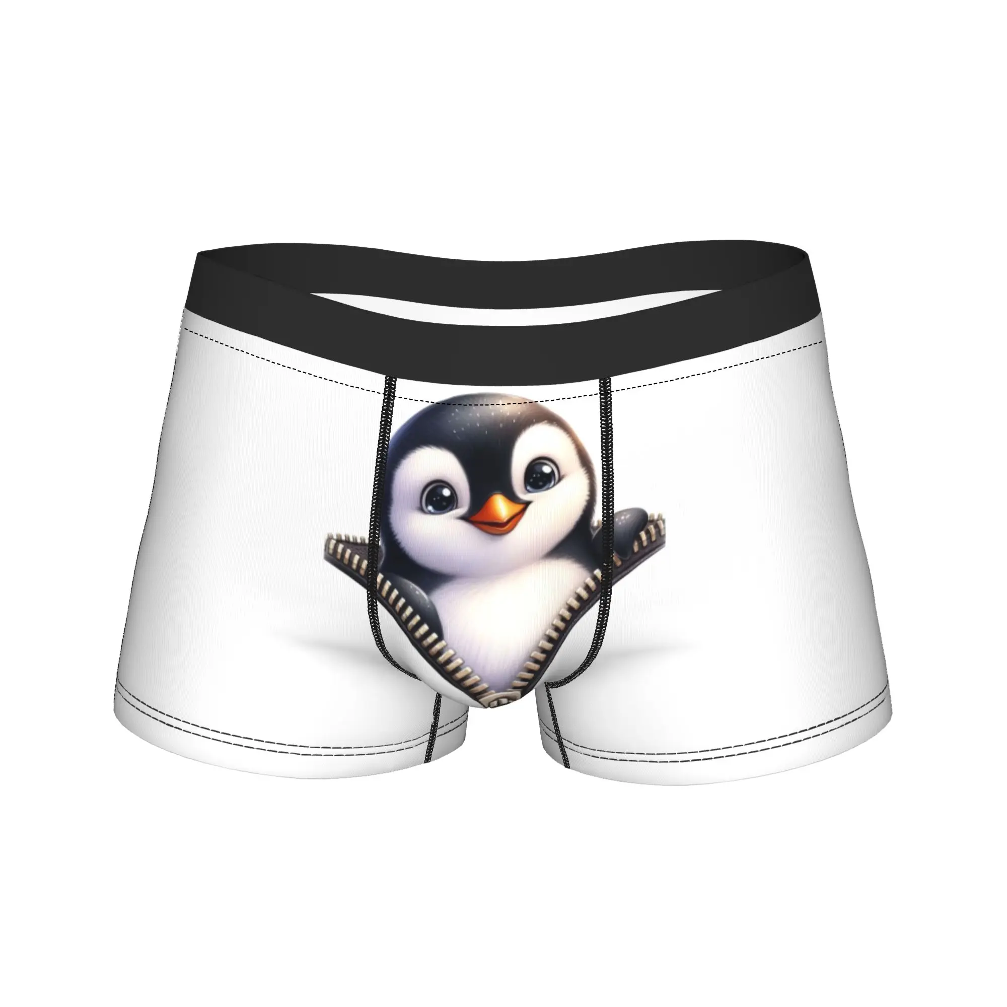 Penguin Zipper Cute Funny Merch Boxers Briefs Fun Underwear  Boxer Underpants Gag Gift For Man