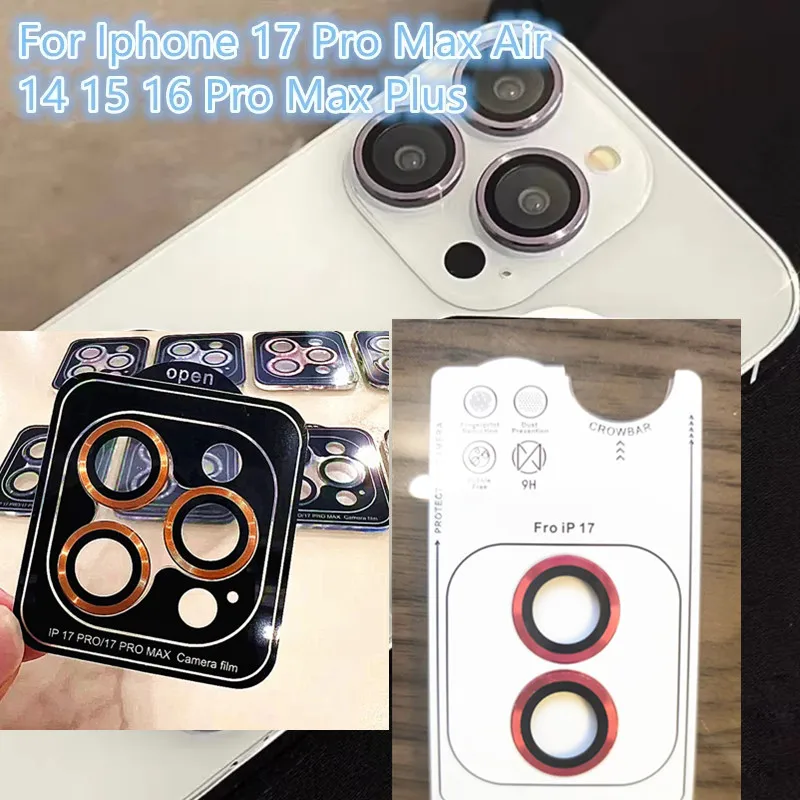 Crowbar Locator Suitable For IPhone 17 Pro Max 17Air Camera Lens Protection Tempered Glass For IPhone 16 15 14 Pro Max Plus