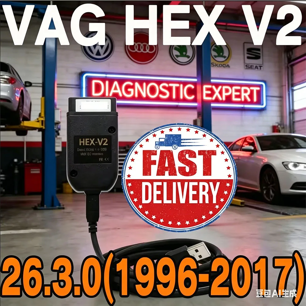 Cable OBDII 2026, Interfaz VCDS VAG HEX V2 26.3, Interfaz USB para VW AUDI Skoda Seat ATMEGA162, Herramienta Multilingüe Vag com VCDS