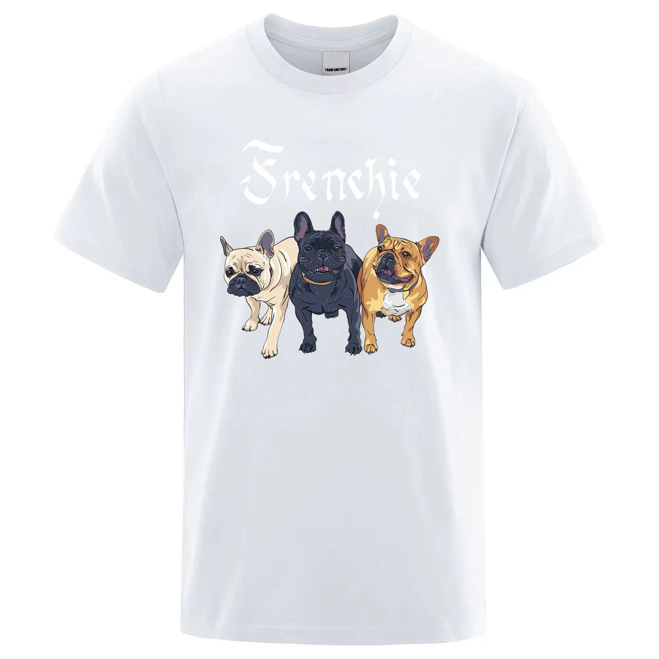 Handsome French Bulldog Print Summer High Quality Men\'s 100% Cotton Breathable T-Shirt Outdoor Casual Fashion Men\'s Street Wear