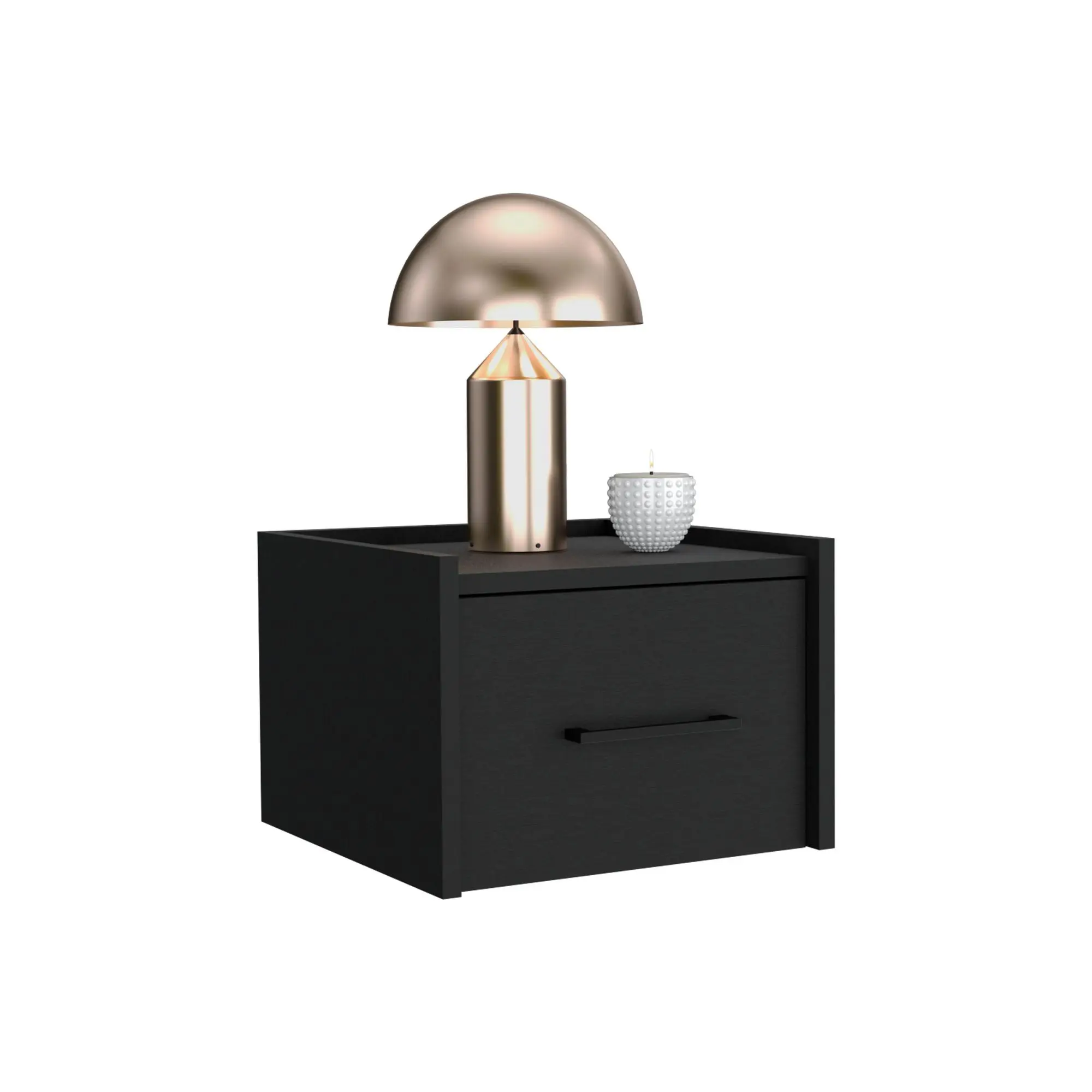 

Yorktown Floating Nightstand, Space-Saving Design with Handy Drawer and Surface
