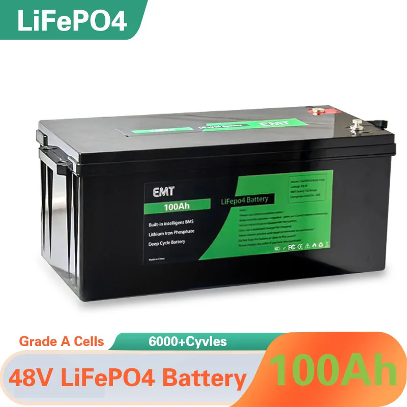 48v 100AH lifepo4 battery  BMS for tricycle golf cart inverter Solar energy storage scooter para motorhome sistema solar barco