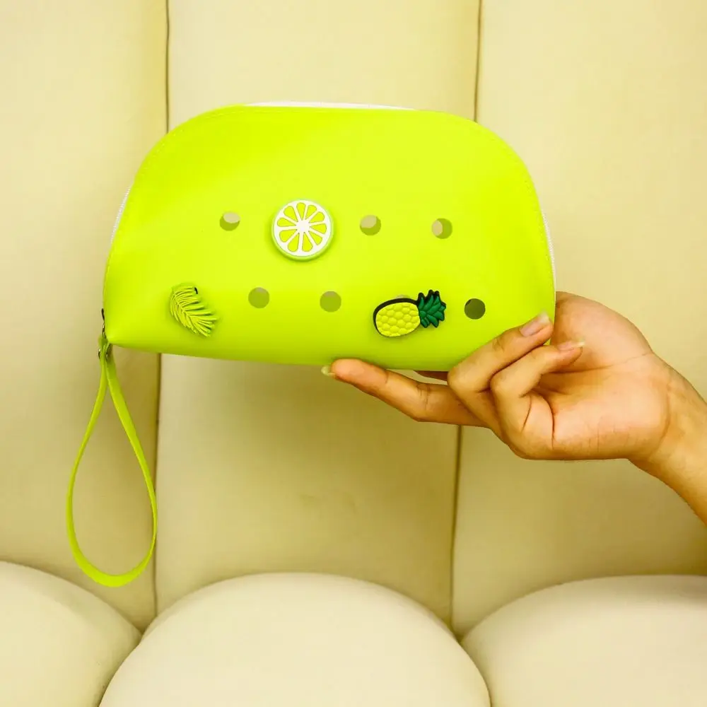 

Stylish Soft Makeup Bag Waterproof with Hole Design Mini Toiletry Pouch EVA Lightweight Cosmetics Organizer Kids Gift