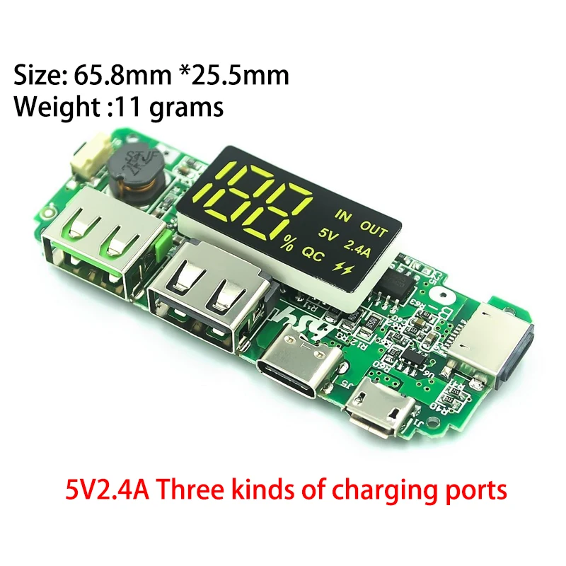 LED Dual USB 5V 2.1a Micro/Typ-C USB Mobile Power Bank 2,4 Lade modul Lithium-Batterie ladegerät Platine Stromkreis schutz – Detail 5