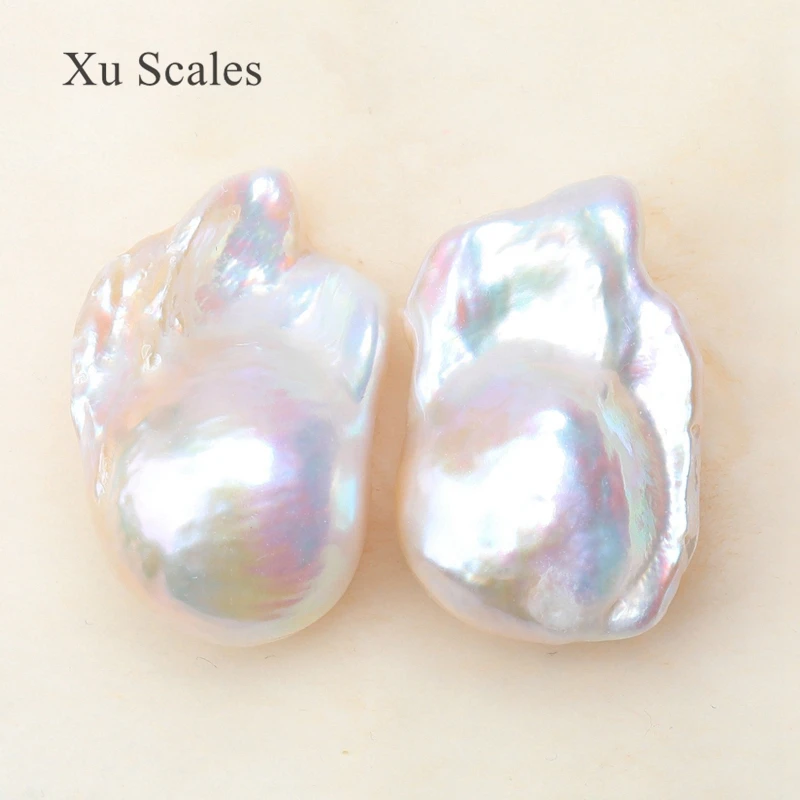 

Natural Freshwater Baroque Shaped Pearl 15-20mm Pairing Beads Strong Light White Halo Irregular DIY Stud Earrings Gift for Woman