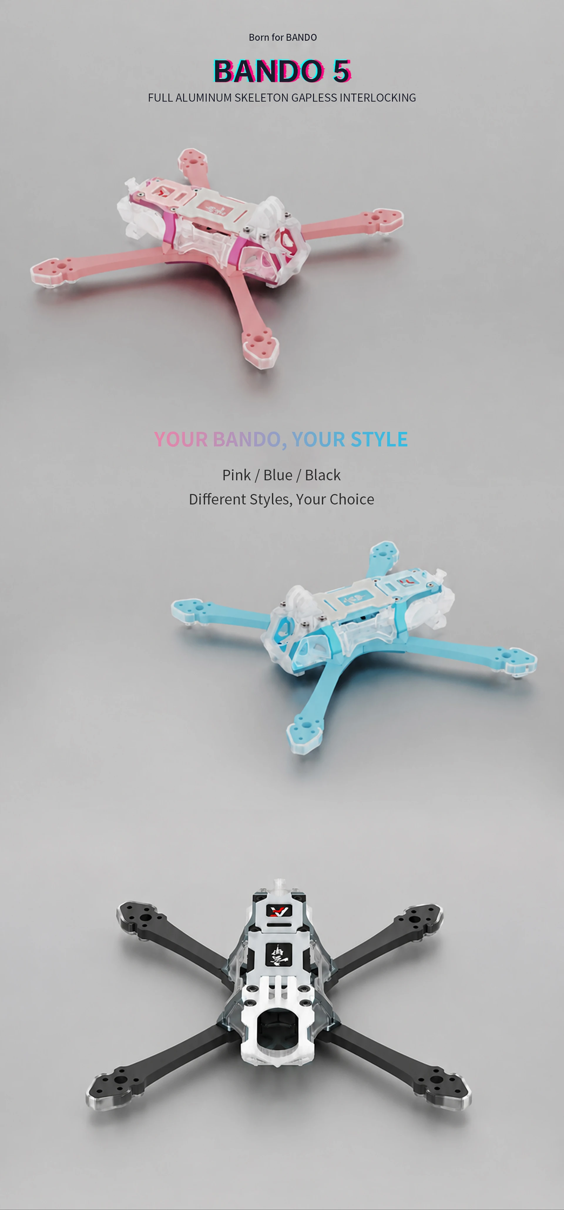 Axisflying 5-Zoll True X FPV Freestyle Rahmen aus T700 Kohlefaser mit 51466 V2 3-Blatt-Propellern DIY Quadcopter-Kit für 4-6S FPV Drohne – Detail 1