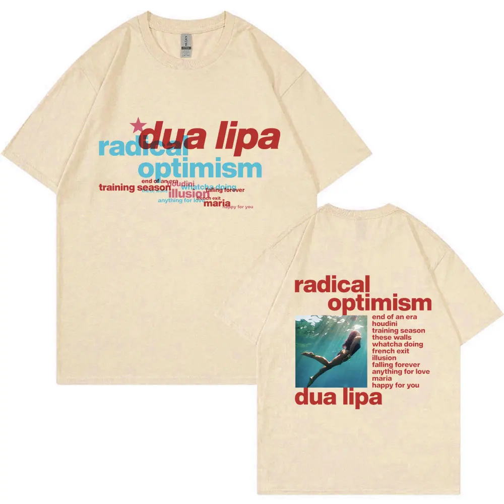 Dua Lipa kaus katun longgar kasual pria wanita, t-shirt gaya Hip Hop lengan pendek modis tur 2024